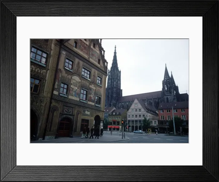 Framed Print : Cathedral and town hall at Ulm in Southern Germany circa 1980 Framed Print : Cathedral and town hall at Ulm in Southern Germany circa 1980