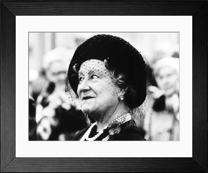 Framed Print : The Queen Mother is thrilled at the news that she is about to become a Great Grandmother Framed Print : The Queen Mother is thrilled at the news that she is about to become a Great Grandmother