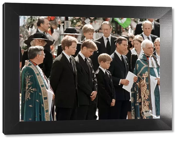 Princess Diana Funeral 6th September 1997. Prince Harry, Prince Charles