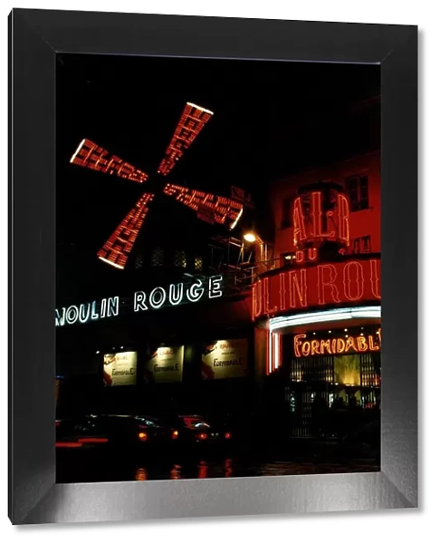 Paris Nightlife France Moulin Rouge showing windmill