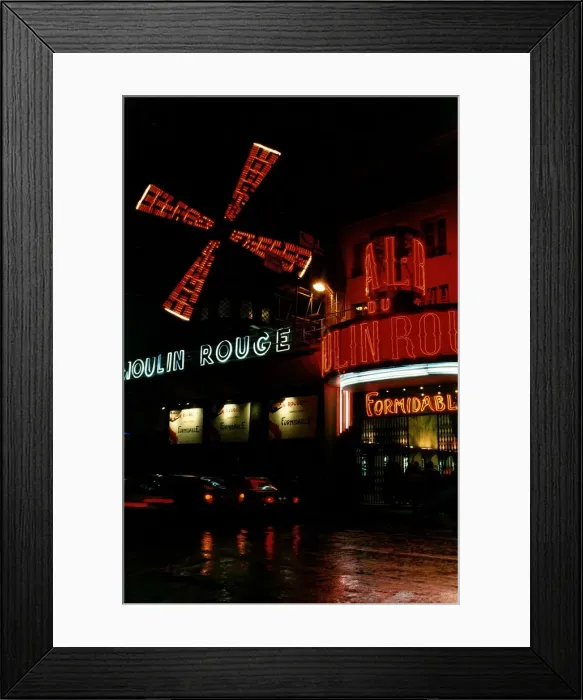 Framed Print : Paris Nightlife France Moulin Rouge showing windmill Framed Print : Paris Nightlife France Moulin Rouge showing windmill