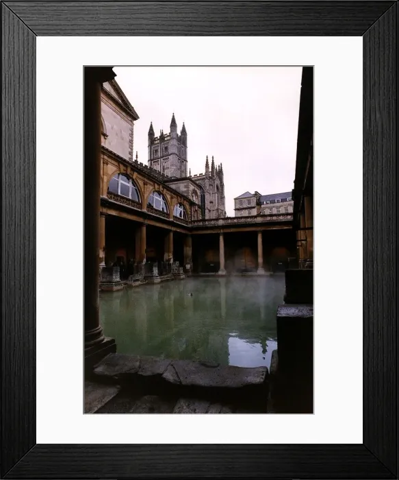 Framed Print : Britain Bath - General view of pump room and roman bath house Framed Print : Britain Bath - General view of pump room and roman bath house