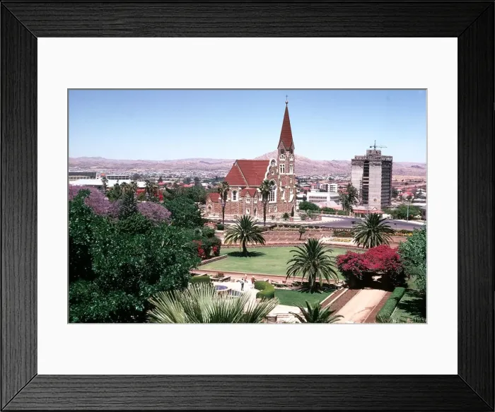 Framed Print : Windhoek in Namibia The old Lutheran Church and gardens msi circa 1980 Framed Print : Windhoek in Namibia The old Lutheran Church and gardens msi circa 1980