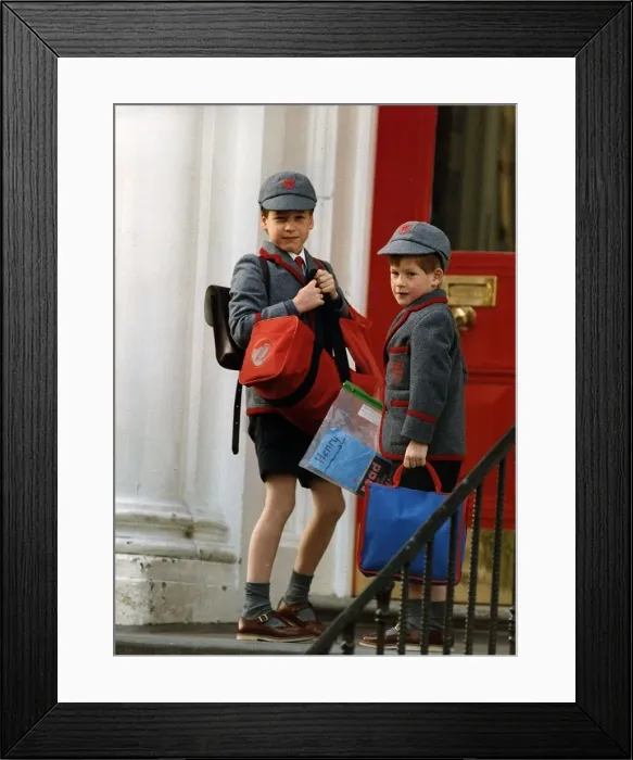 Framed Print : Prince William Collection 1990 Prince William and Prince harry at their school Framed Print : Prince William Collection 1990 Prince William and Prince harry at their school