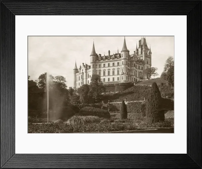 Framed Print : Exterior Dunrobin Castle Golspie Sutherland Scotland extensive gardens topiary Framed Print : Exterior Dunrobin Castle Golspie Sutherland Scotland extensive gardens topiary