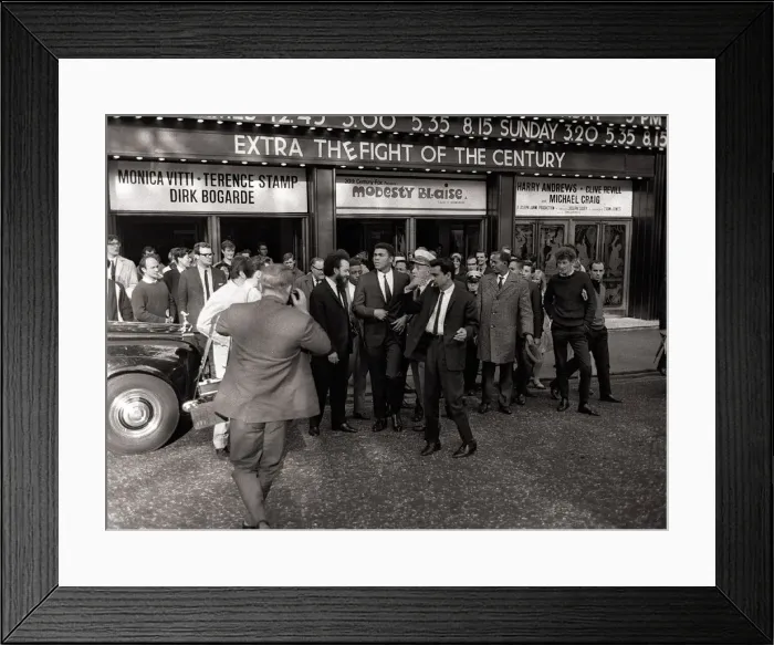 Framed Print : American world champion heavyweight boxer Muhammad Ali leaves the Odeon Cinema in