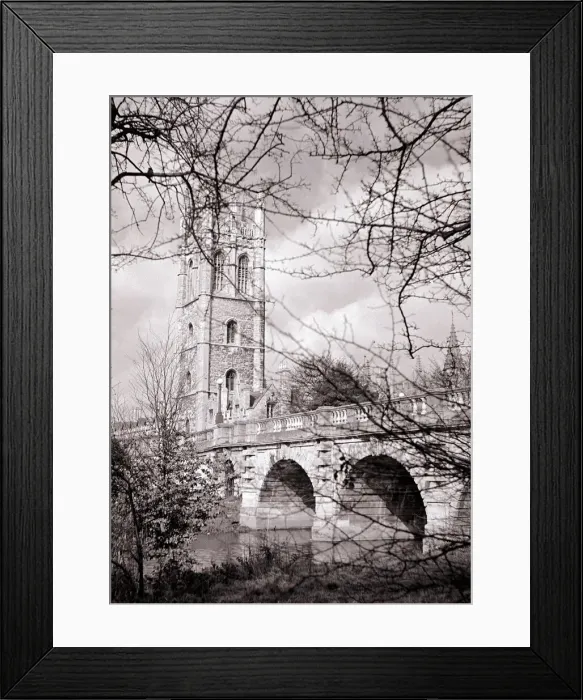 Framed Print : Magdalen College Tower and bridge at Oxford Circa 1950 Framed Print : Magdalen College Tower and bridge at Oxford Circa 1950