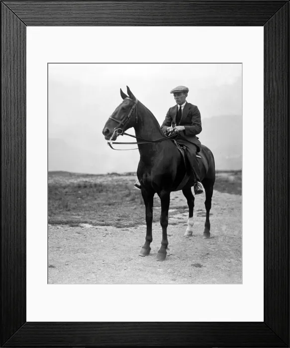 Framed Print : Jimmy Wilde takes a break from training for his fight with Pal Moore with a ride on a Framed Print : Jimmy Wilde takes a break from training for his fight with Pal Moore with a ride on a
