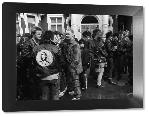 Punks gather for march in London 1980