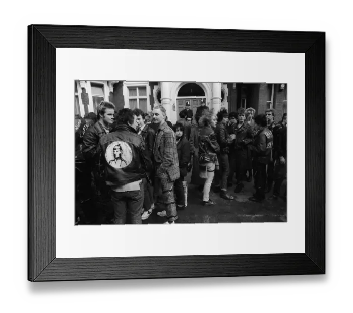 Framed Print : Punks gather for march in London 1980 Framed Print : Punks gather for march in London 1980