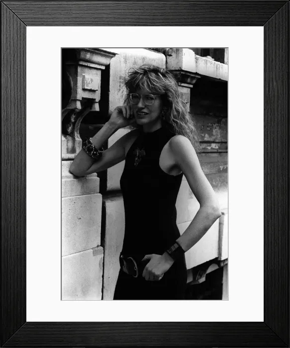Framed Print : Janet Street Porter April 1986 in London Framed Print : Janet Street Porter April 1986 in London