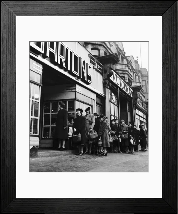 Framed Print : WW2 First Queue of the day people wait for hot bread Framed Print : WW2 First Queue of the day people wait for hot bread