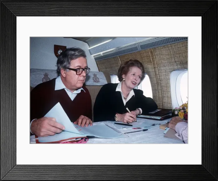 Framed Print : Margaret Thatcher Prime Minister with Geoffrey Howe MP on their way to China Framed Print : Margaret Thatcher Prime Minister with Geoffrey Howe MP on their way to China