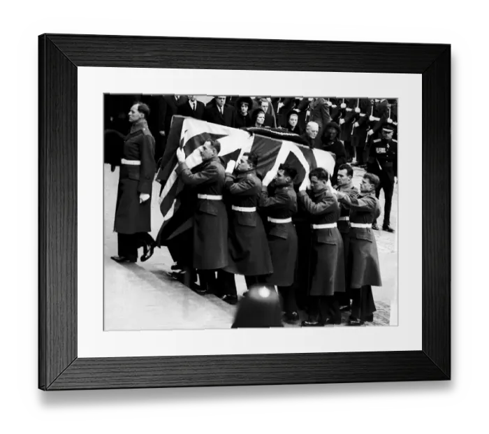 Framed Print : Winston Churchill coffin carried by Army soldiers 1965. Thousands of people have paid Framed Print : Winston Churchill coffin carried by Army soldiers 1965. Thousands of people have paid