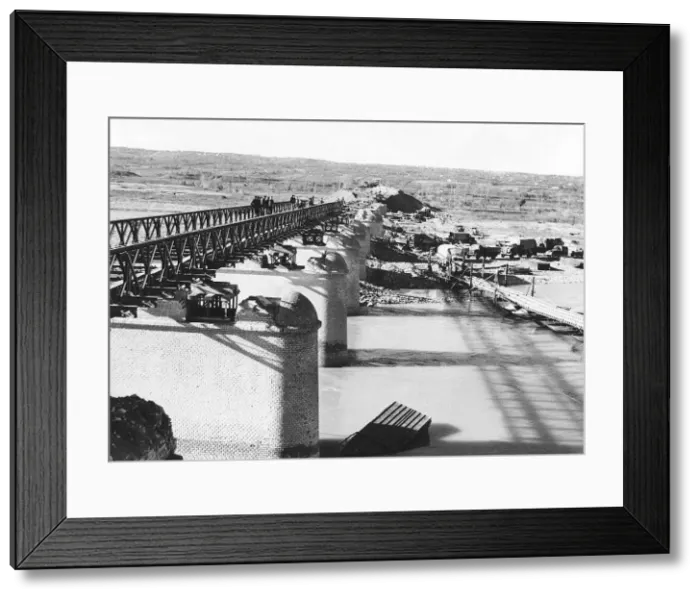 Framed Print : New 1, 200ft bridge being constructed over Sangro River Italy is the largest Bailey Framed Print : New 1, 200ft bridge being constructed over Sangro River Italy is the largest Bailey