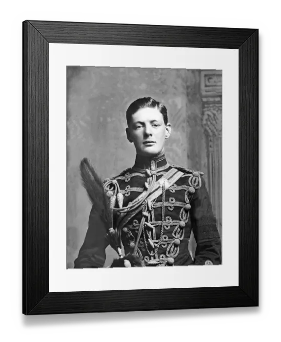 Framed Print : Winston Churchill as a Lieutenant in the 4th Queens Own Hussars, 1895 Framed Print : Winston Churchill as a Lieutenant in the 4th Queens Own Hussars, 1895