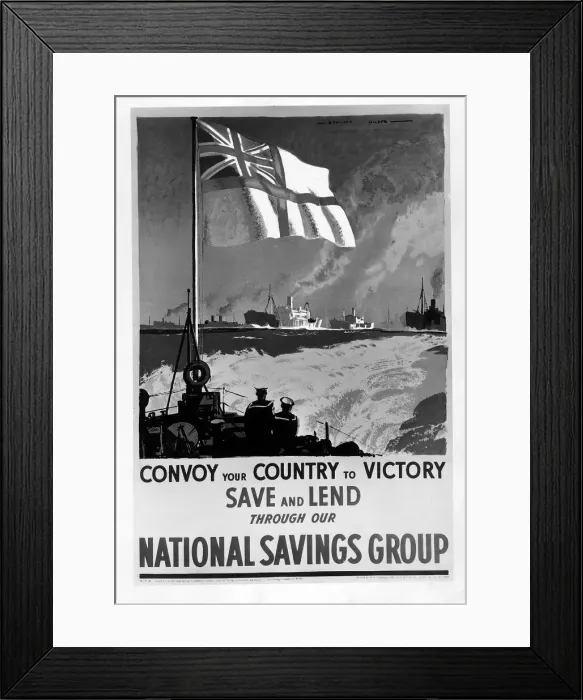Framed Print : WW2 poster asking people to save through National Savings Group Framed Print : WW2 poster asking people to save through National Savings Group