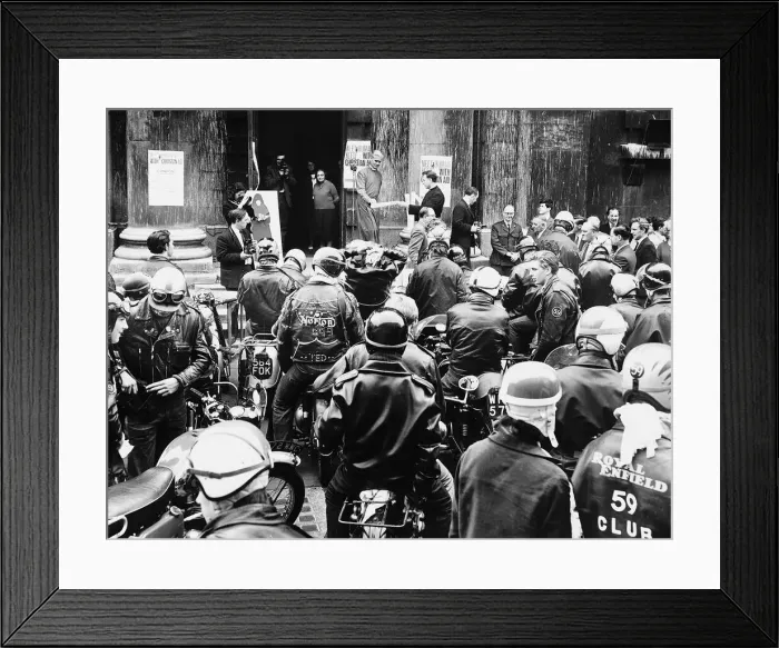 Framed Print : Nearly a hundred Rockers and girlfriends at the church of St Martin in the Fields Framed Print : Nearly a hundred Rockers and girlfriends at the church of St Martin in the Fields