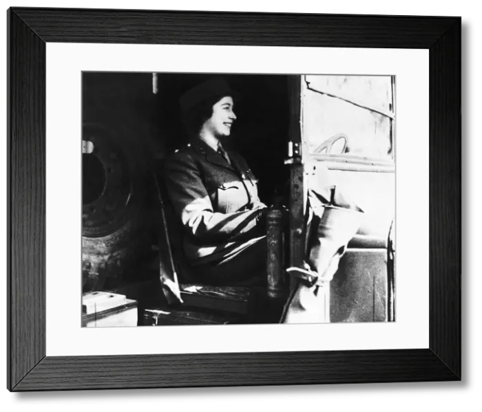 Framed Print : Queen Elizabeth 2 during her teenage years at 18 years old she became Subaltern E Windson