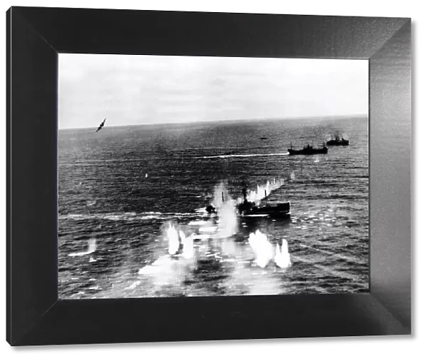 RAF Coastal Command Beaufighters attack German shipping off the Friesian Islands during