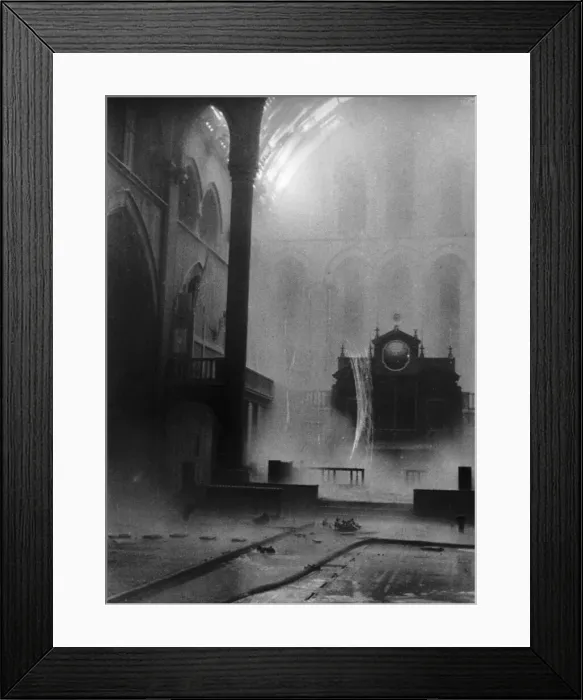 Framed Print : WW2 Air Raids in church Framed Print : WW2 Air Raids in church