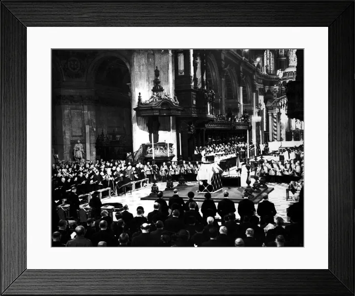 Framed Print : Winston Churchill funeral held at Westminster Abbey 1965 Framed Print : Winston Churchill funeral held at Westminster Abbey 1965