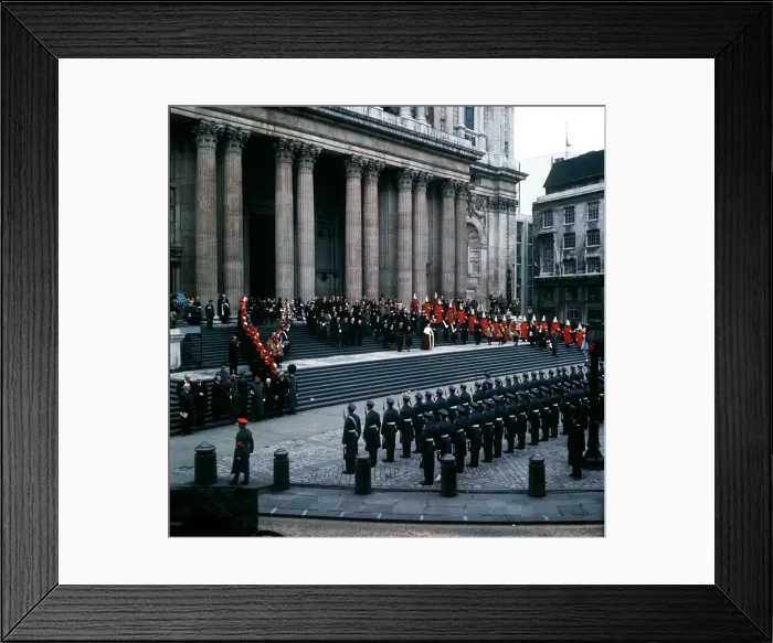 Framed Print : State funeral of Winston Churchill at St Pauls Cathedral 1965 attended by the Royal Framed Print : State funeral of Winston Churchill at St Pauls Cathedral 1965 attended by the Royal