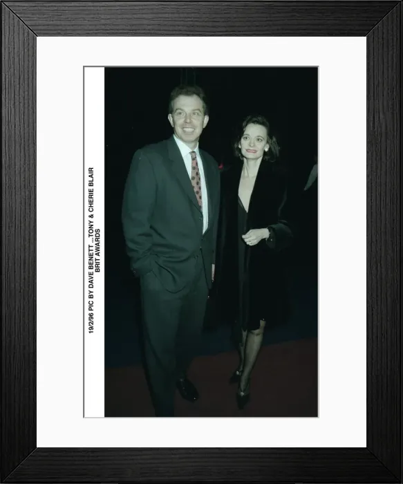 Framed Print : Tony Blair and Cherie Blair at the Brit Awards 1996 Tony Blair presented a special Framed Print : Tony Blair and Cherie Blair at the Brit Awards 1996 Tony Blair presented a special