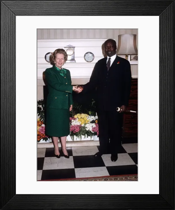 Framed Print : Margaret Thatcher with President Moi of Kenya - April 1988 at No