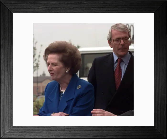 Framed Print : John Major MP Conservative Prime Minister and former Prime Minister Baroness Margaret