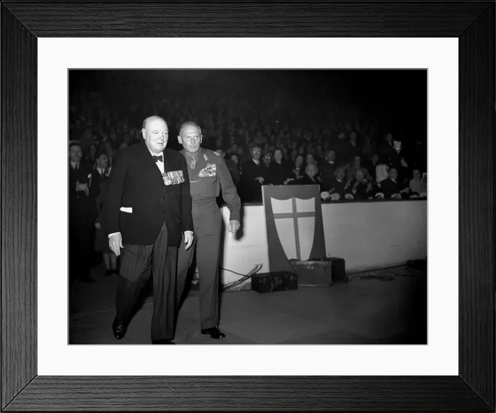 Framed Print : Winston Churchill October 1950 at El Alamein reunion Framed Print : Winston Churchill October 1950 at El Alamein reunion