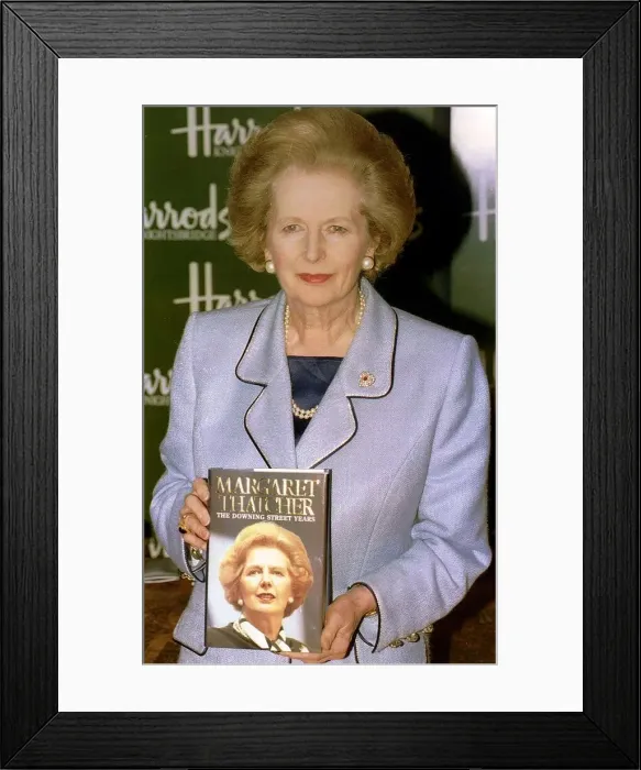 Framed Print : Lady Margaret Thatcher former Prime Minister at her book signing at Harrods 1993 Framed Print : Lady Margaret Thatcher former Prime Minister at her book signing at Harrods 1993