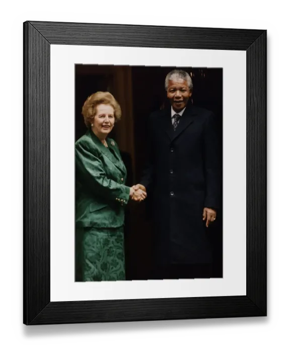 Framed Print : South African ex-political prisoner Nelson Mandela with British Prime Minister Margaret Framed Print : South African ex-political prisoner Nelson Mandela with British Prime Minister Margaret