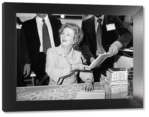 Margaret Thatcher, October 1977, signing books at the Conservative Party conference
