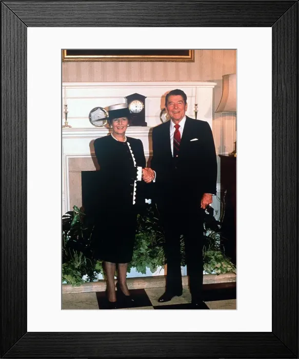 Framed Print : President Ronald Regan June 1988 visit to England with Margaret Thatcher at No