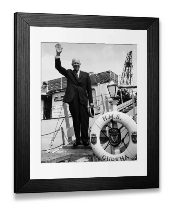 Framed Print : US President Eisenhower former WW2 American Commander