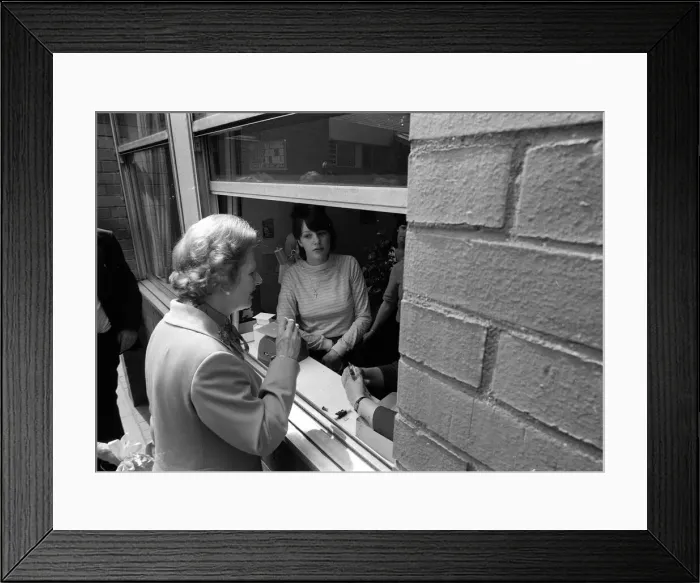 Framed Print : Margaret Thatcher visits East End of London 1980