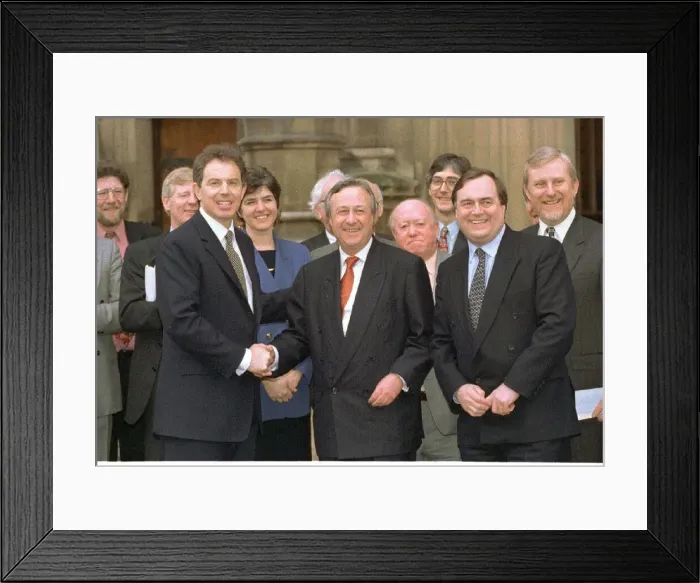 Framed Print : Tony Blair and other Labour MPs greeted Ben Chapman the New Labour MP when he arrived Framed Print : Tony Blair and other Labour MPs greeted Ben Chapman the New Labour MP when he arrived