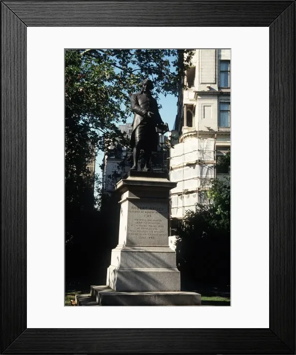 Framed Print : Statue of Robert Raikes in Embankment gardens London Framed Print : Statue of Robert Raikes in Embankment gardens London
