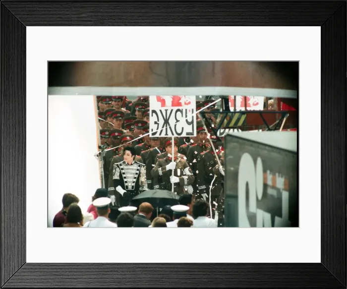 Framed Print : American pop singer Michael Jackson in Budapest, Hungary during the filming of his Framed Print : American pop singer Michael Jackson in Budapest, Hungary during the filming of his