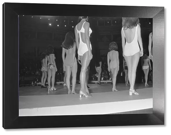 Contestants of various countries on the catwalk during the Miss World beauty contest at