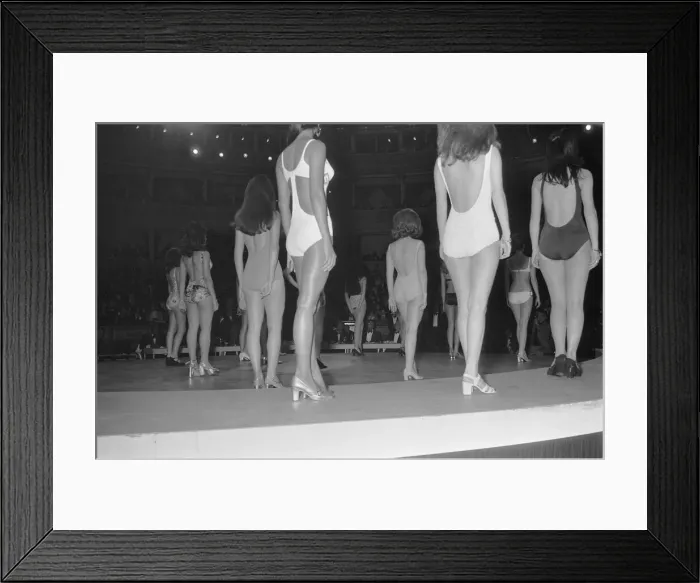 Framed Print : Contestants of various countries on the catwalk during the Miss World beauty contest Framed Print : Contestants of various countries on the catwalk during the Miss World beauty contest