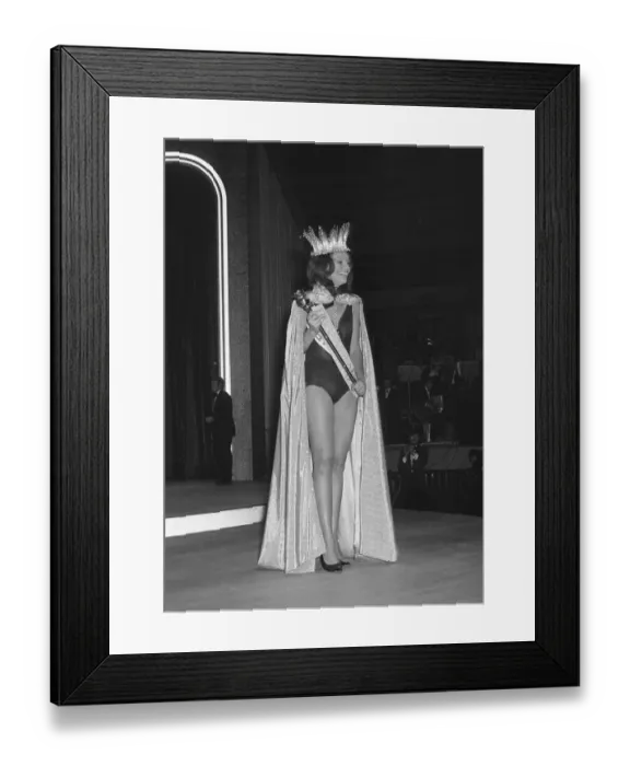 Framed Print : Lucia Tavares Petterle of Brazil celebrates as she wins the Miss World beauty contest
