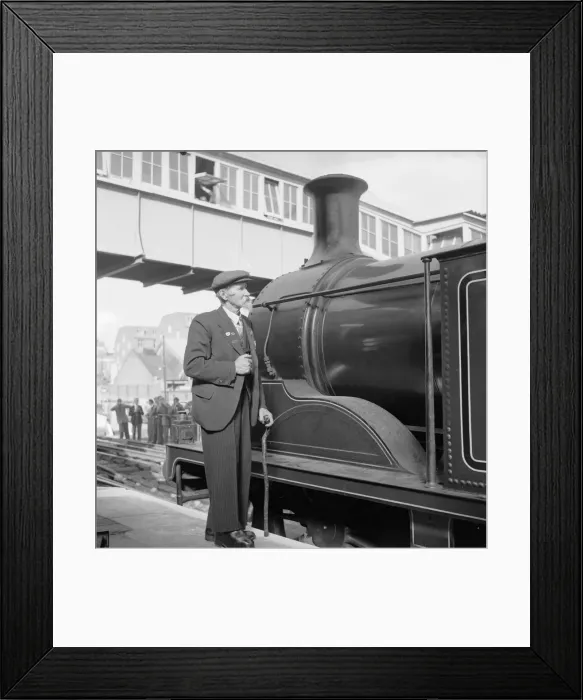Framed Print : Edwardian elegance: well turned-out retired engine driver Herbert Turner, 78 Framed Print : Edwardian elegance: well turned-out retired engine driver Herbert Turner, 78