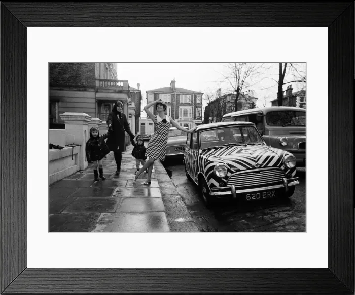 Framed Print : Here it is! The car for the Op Art girl (optical art girl Framed Print : Here it is! The car for the Op Art girl (optical art girl