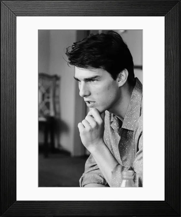 Framed Print : American actor Tom Cruise answers questions during an interview in his hotel suite on a Framed Print : American actor Tom Cruise answers questions during an interview in his hotel suite on a