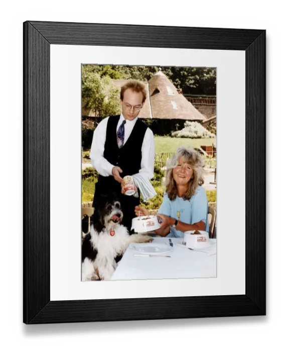 Framed Print : Jilly Cooper author, journalist & enterpreneur at photocall to launch a new dog food Framed Print : Jilly Cooper author, journalist & enterpreneur at photocall to launch a new dog food