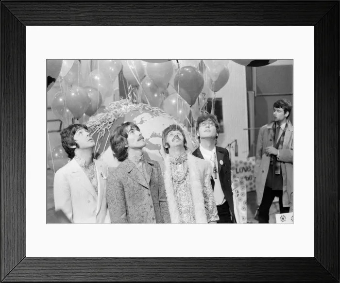 Framed Print : Press call for Our World, the first live global television link Framed Print : Press call for Our World, the first live global television link