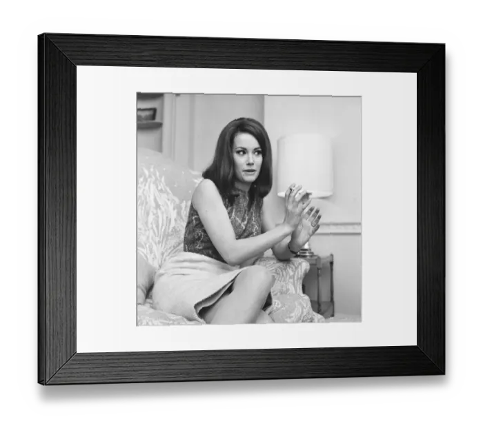 Framed Print : Parisienne actress Claudine Auger who will play Domino in the James Bond film Framed Print : Parisienne actress Claudine Auger who will play Domino in the James Bond film