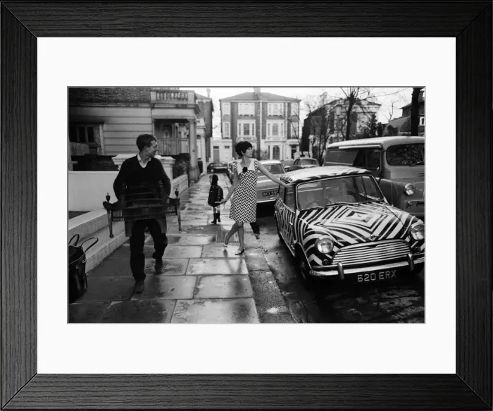 Framed Print : Here it is! The car for the Op Art girl (optical art girl Framed Print : Here it is! The car for the Op Art girl (optical art girl